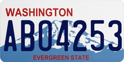 WA license plate ABO4253