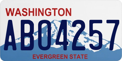 WA license plate ABO4257