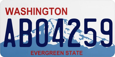 WA license plate ABO4259
