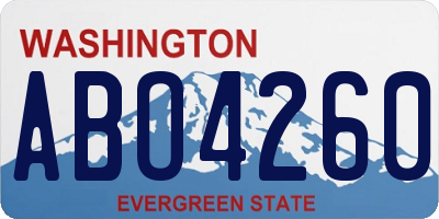 WA license plate ABO4260