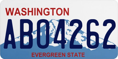 WA license plate ABO4262