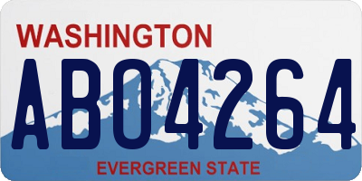 WA license plate ABO4264