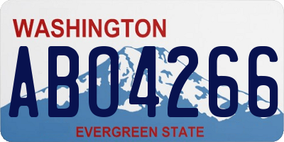 WA license plate ABO4266