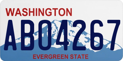 WA license plate ABO4267
