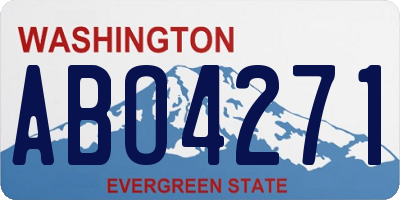 WA license plate ABO4271