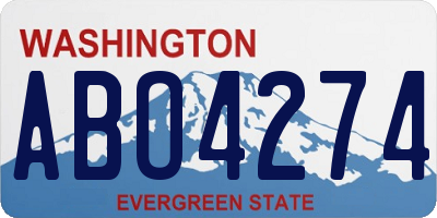 WA license plate ABO4274