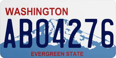 WA license plate ABO4276