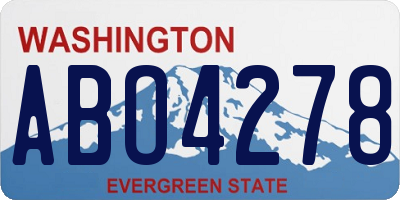 WA license plate ABO4278