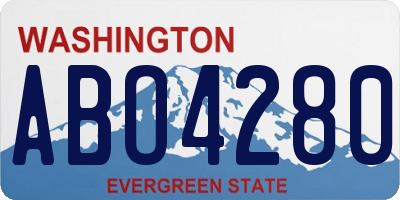 WA license plate ABO4280