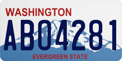 WA license plate ABO4281