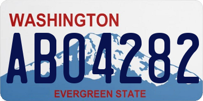 WA license plate ABO4282