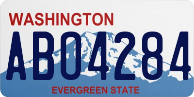 WA license plate ABO4284