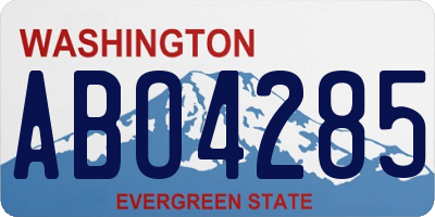WA license plate ABO4285