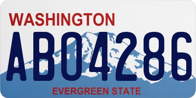WA license plate ABO4286