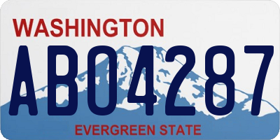 WA license plate ABO4287