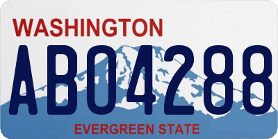 WA license plate ABO4288