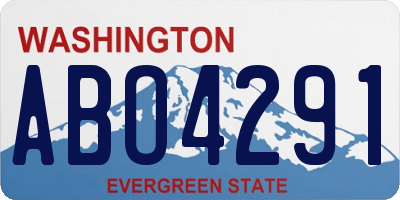WA license plate ABO4291