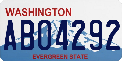 WA license plate ABO4292
