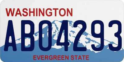 WA license plate ABO4293