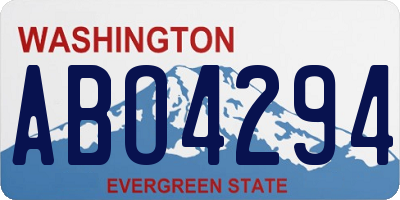 WA license plate ABO4294