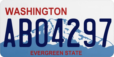 WA license plate ABO4297
