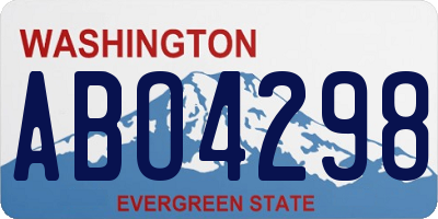 WA license plate ABO4298