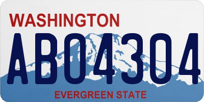 WA license plate ABO4304