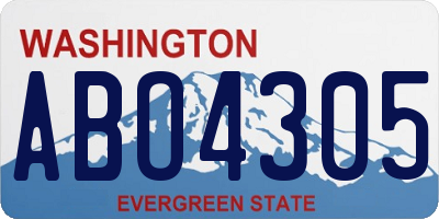WA license plate ABO4305