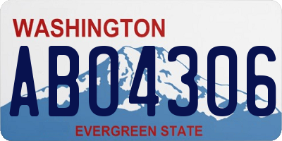 WA license plate ABO4306