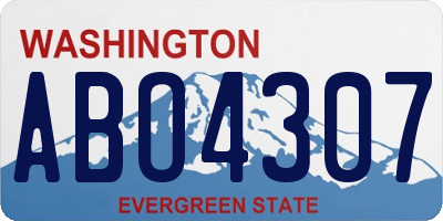 WA license plate ABO4307