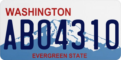 WA license plate ABO4310