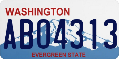 WA license plate ABO4313