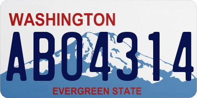 WA license plate ABO4314