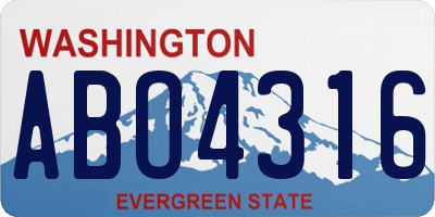 WA license plate ABO4316