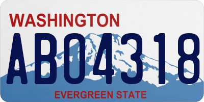 WA license plate ABO4318