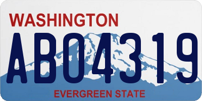 WA license plate ABO4319