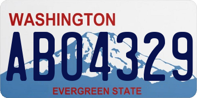 WA license plate ABO4329