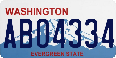 WA license plate ABO4334