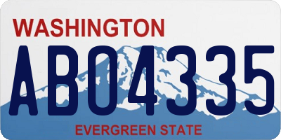 WA license plate ABO4335