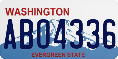 WA license plate ABO4336