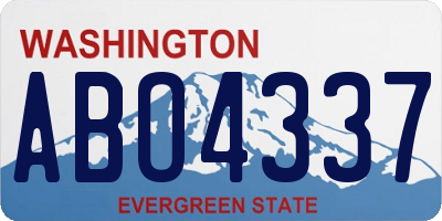 WA license plate ABO4337
