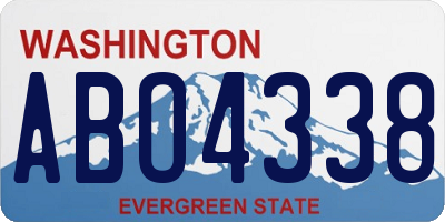 WA license plate ABO4338
