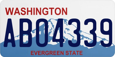 WA license plate ABO4339