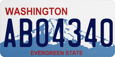 WA license plate ABO4340