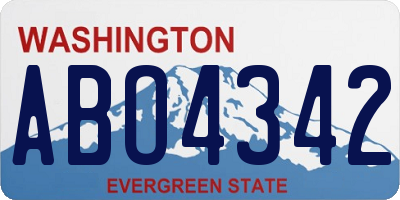 WA license plate ABO4342