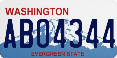 WA license plate ABO4344