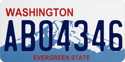 WA license plate ABO4346