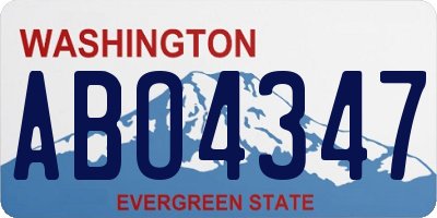 WA license plate ABO4347