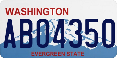 WA license plate ABO4350