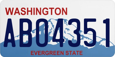 WA license plate ABO4351